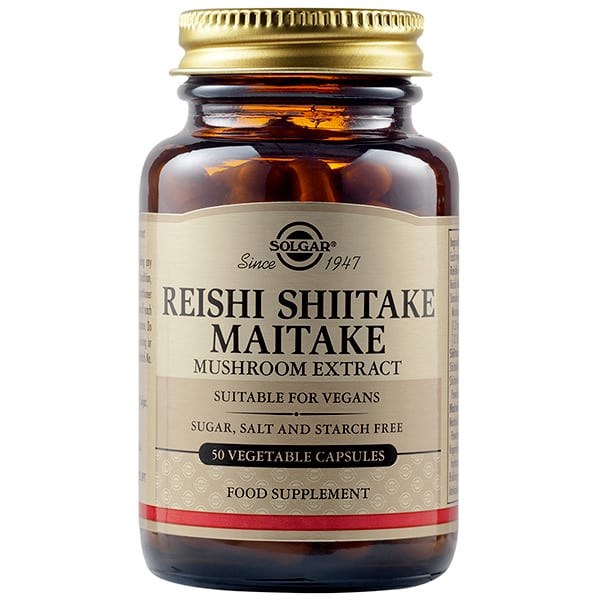 Solgar Reishi Shiitake Maitake Mushroom Extract, 50 Vegetable Caps